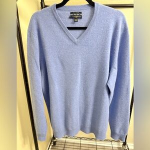 Club Room Sky Blue V-Neck Cashmere Sweater